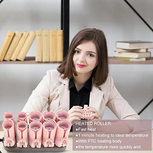 Miniatura 3 de Rodillo eléctrico con rodillo calentado, tubo para el cabello, rodillo eléctrico calentado para rizador, herramienta de peinado actualizaciones de