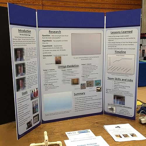 Miniatura 5 de 2 Pack Trifold Poster Board 48" X 36", IKAYAS 36 X 48 inch Double Sided White Poster Boards with Board Headers, Science Fair Display Boards for