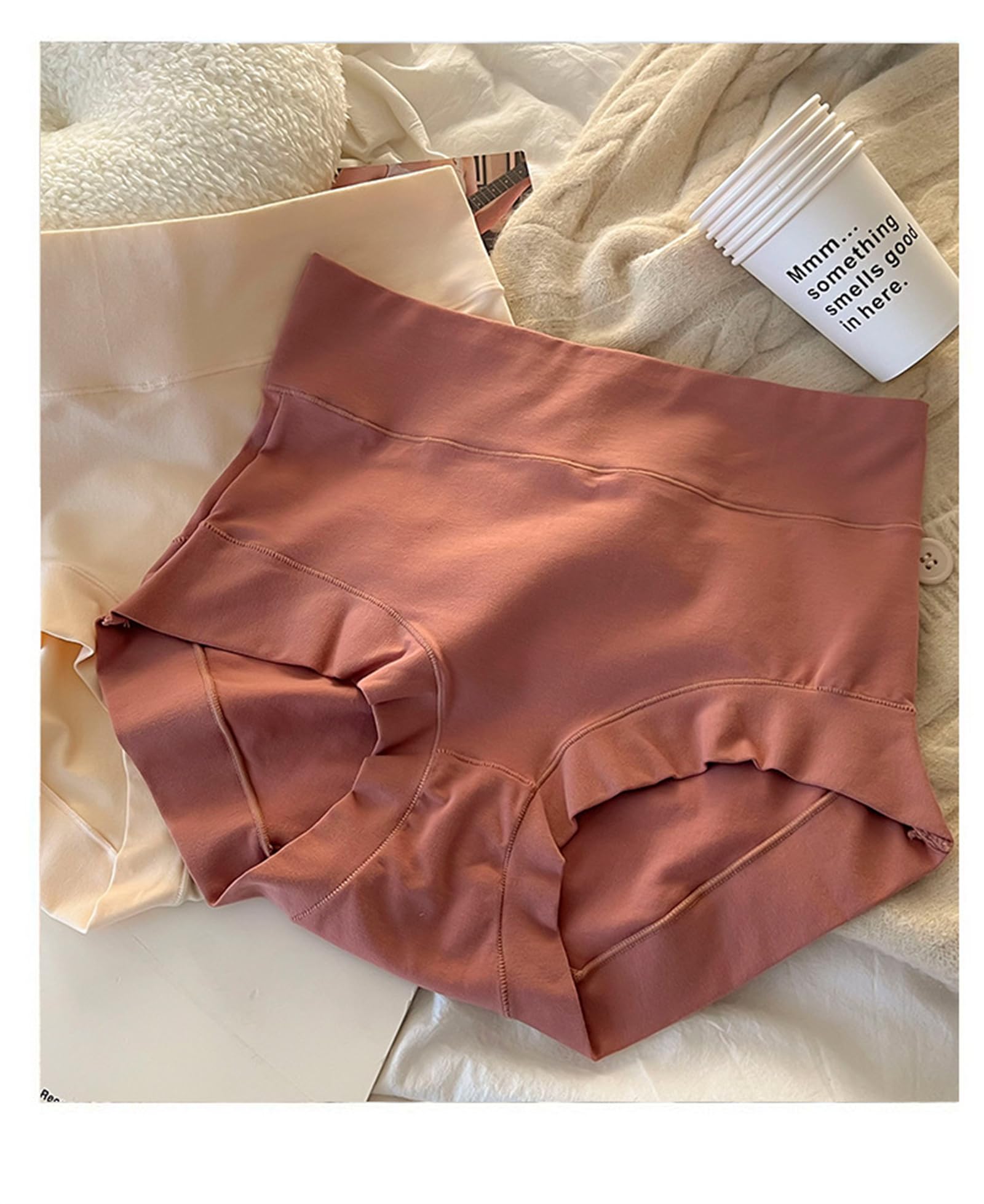Culotte Hipster Donna Long Staple Cotone Donna Vita Alta Tummy Control Butt Lifting Plus Size Panties 3 Confezioni-A-M 40-50Kg