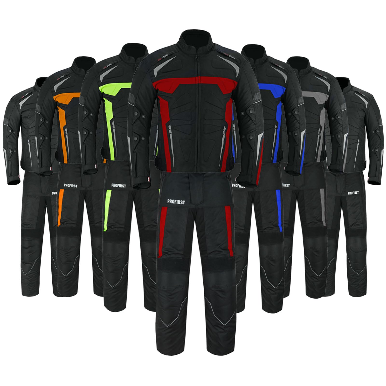 Inflori Waterproof Motorbike Armor Suit with Protective Trouser for All Weather CE Armour for Men (Red, S)