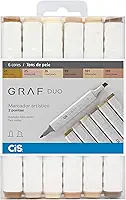Marcador Artístico 2 Pontas, CiS, Graf Duo, 59.7500, 6 Cores, Tons Pele