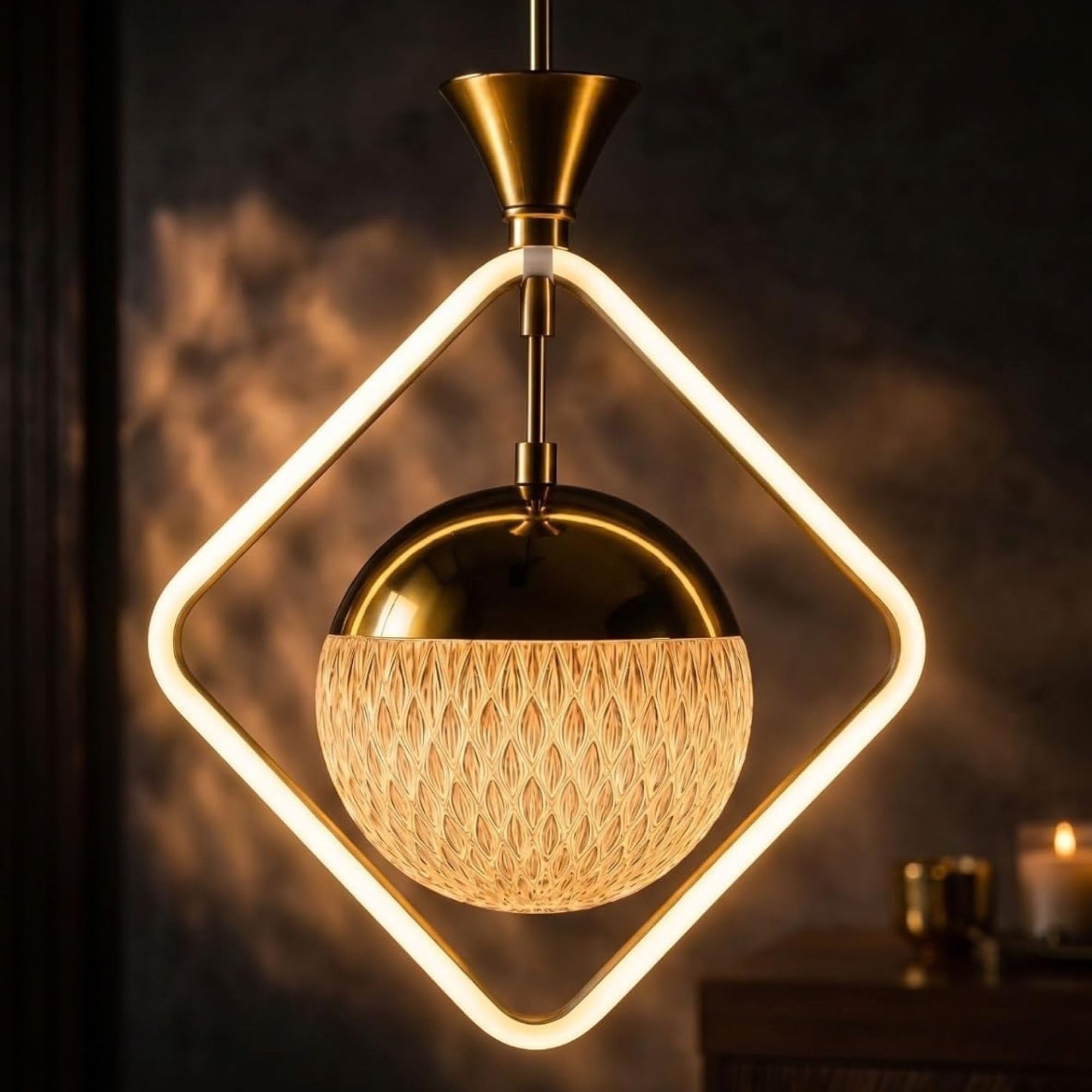 GreyWings Golden Hanging Light - 3 Color Changing -11
