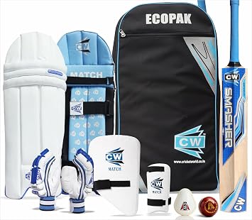 CW Economy Cricket Kit Without Helmet Full Kit Full Cricket Kit for Boys - Junior Youth Cricket Full Set Boys Cricket Set Cricket Equipment