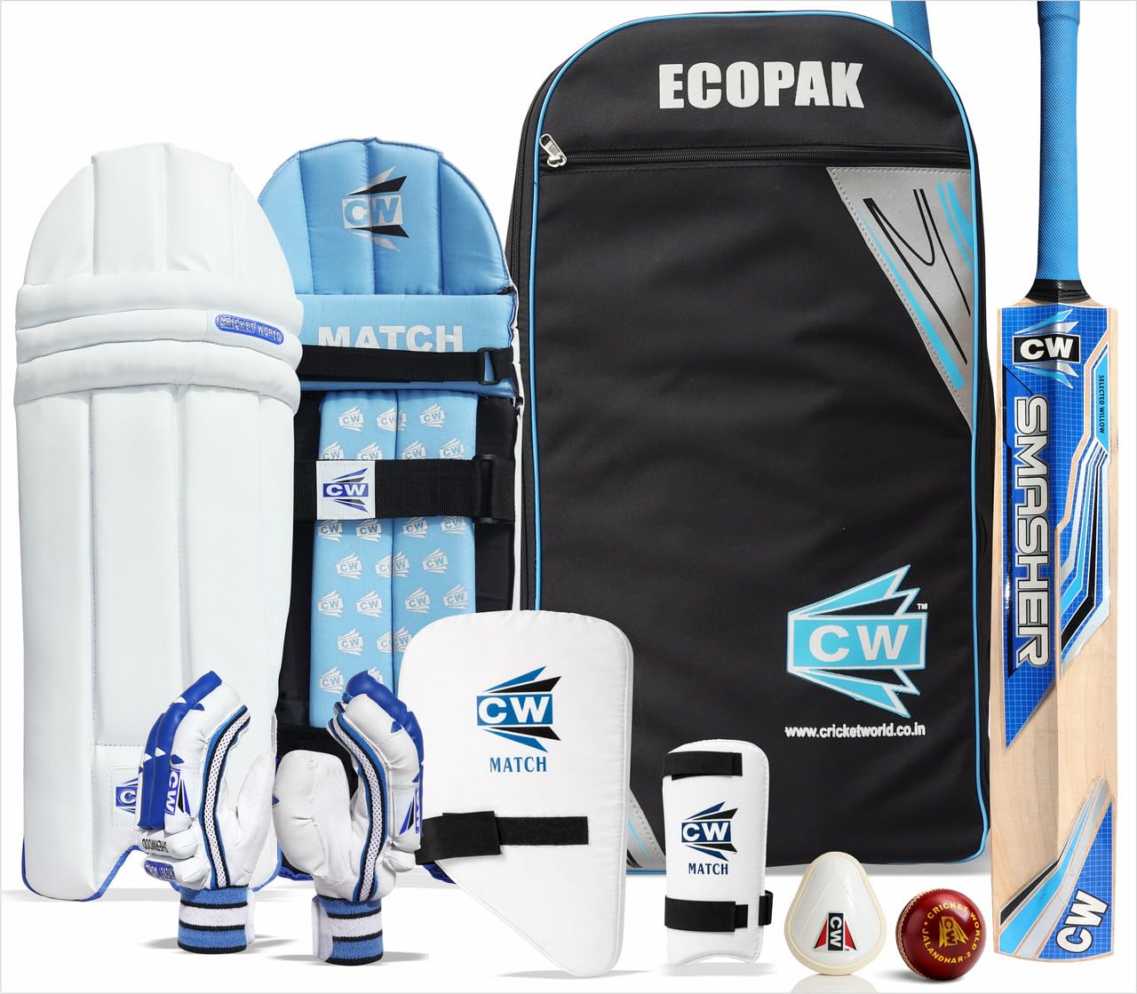 CW Economy Blue Cricket Kit Without Helmet | Protective Batting Gears Sports Batting Kitset| for Club Practice Tournament Match Training & Practice 4L-image-9