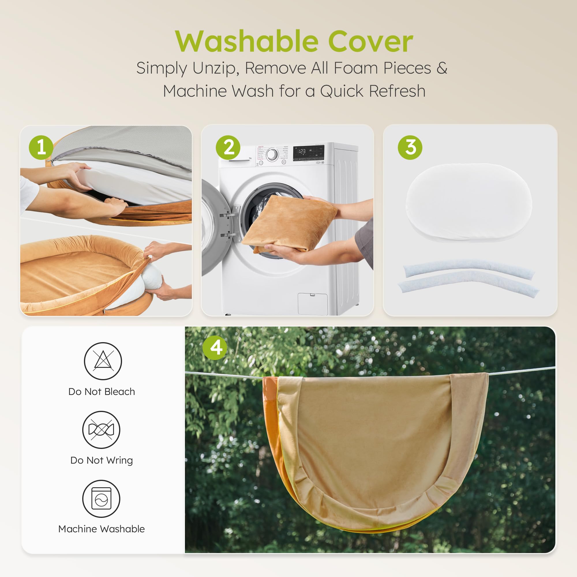 CWAWZ Jumbo - Cuccia ortopedica per cani di grandi dimensioni, con rinforzi a tutto tondo, letto rinfrescante per cani con memory foam, lavabile, con fondo antiscivolo, marrone