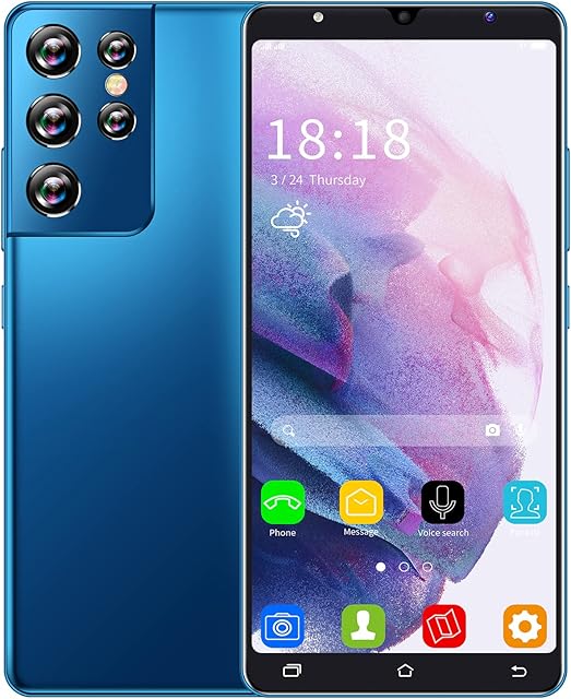 ShaQx SIM-Free & Unlocked Mobile Phones, S21Ultra 5.0" Android Smartphones,1GB RAM & 4GB ROM, Dual Camera, Dual SIM,3G/GSM Cell Phones (S21 Ultra-Blue)