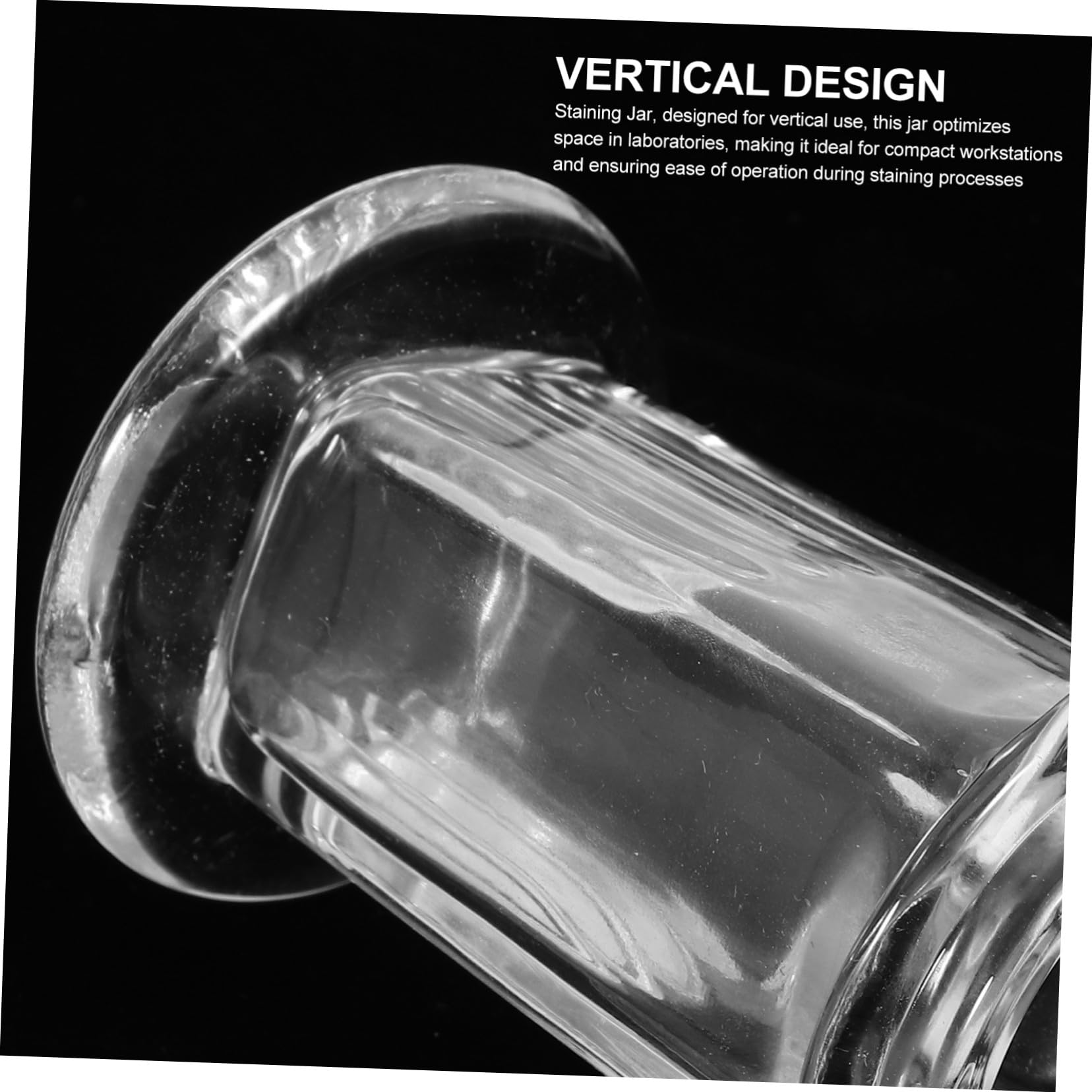 2 pezzi Vetro Coplin Staining Jar Barattolo Trasparente per Colorazione Vetrini Resistente Alte Temperature Design e Rotondo per Laboratorio Capacità Vetrini