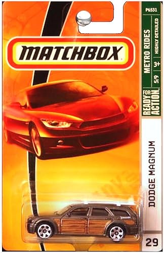 Matchbox Metro Rides Gris Gris con Madera Dodge Magnum Escala 164