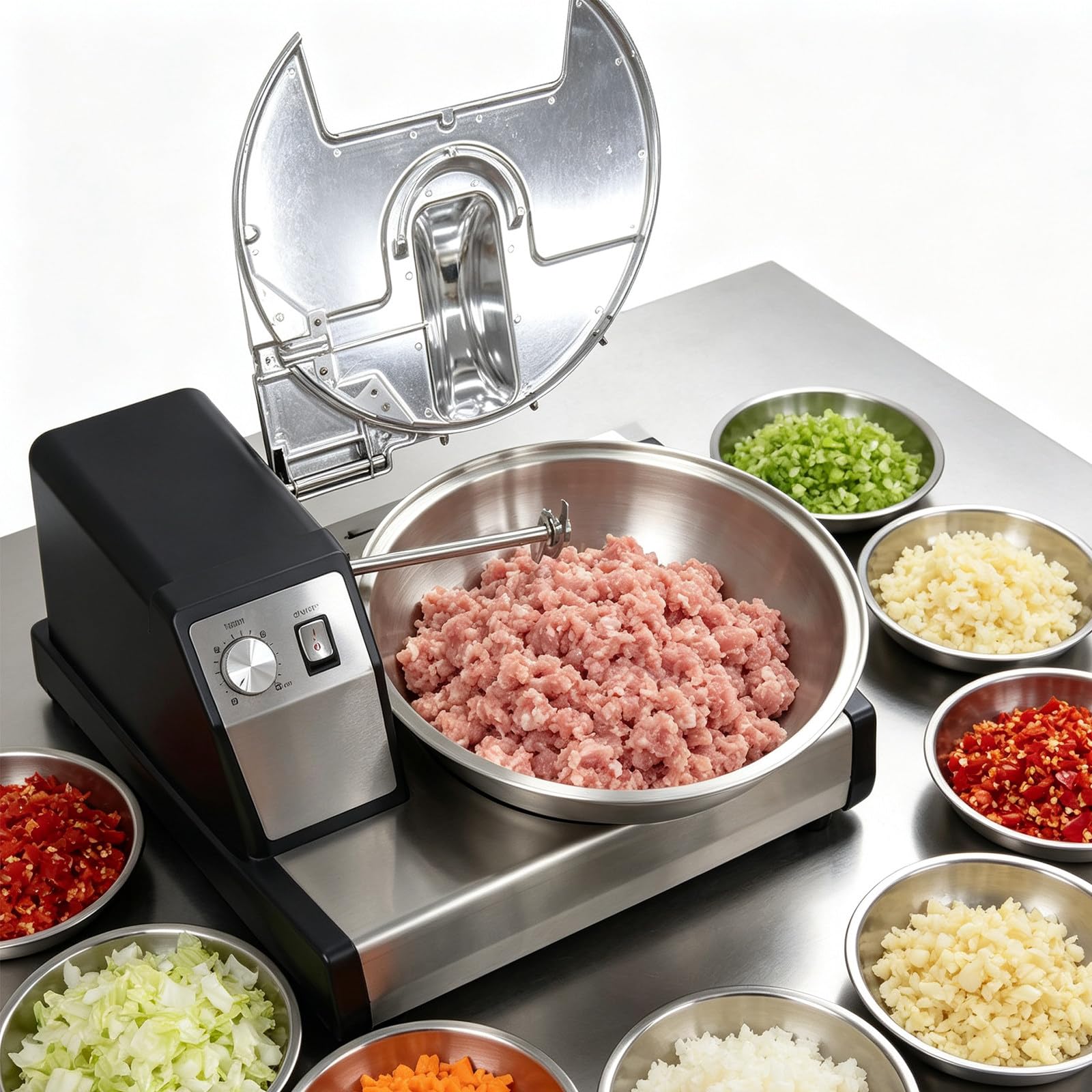 Picadora de Alimentos Eléctrica, Procesador Automático, Tritura Carne Veg