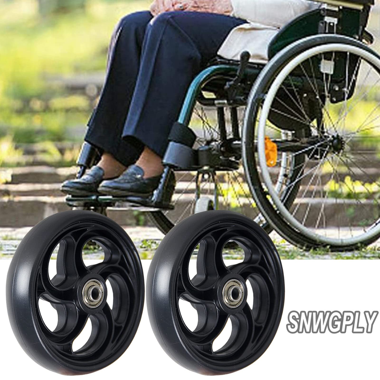 Zestaw do wymiany przednich kół Solid Tires do wózków inwalidzkich/kółek - akcesoria do chodzików, kółka do balkoników dla osób niepełnosprawnych - łatwe dopasowanie i trwała modernizacja