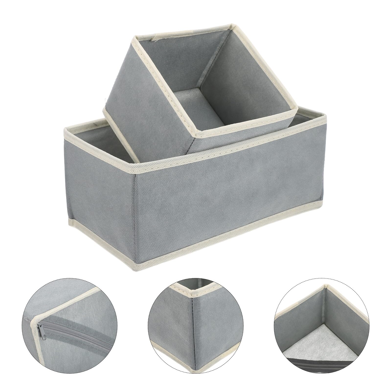12 Stück Faltbare Aufbewahrungsboxen aus Stoff Schubladenorganizer für Kleidung und Unterwäsche Kleiderschrank Organizer in Grau Platzsparend und Langlebig