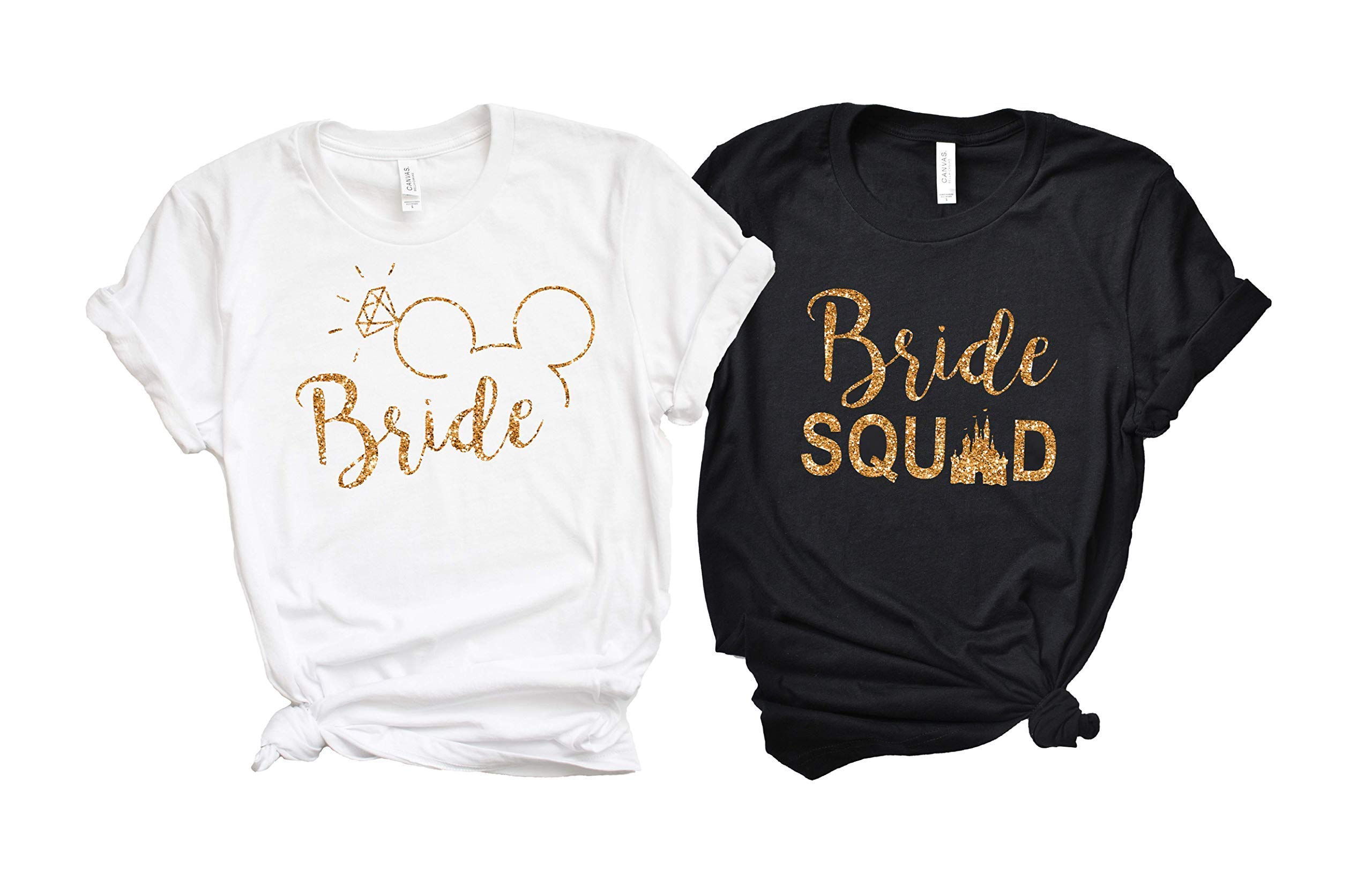Theme Park Princess Bride Bride Squad Matching Bridesmaid Shirts Womens Shirt Tank top Unisex Misses and Plus Size tee Ladies Bridal T-Shirt Bachelorette Party