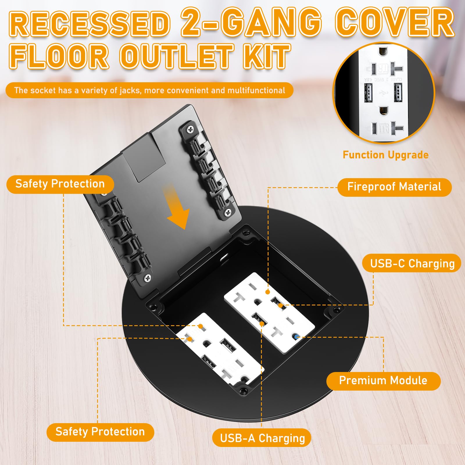Chapou 1 Pcs Recessed Floor Outlet 4. 72