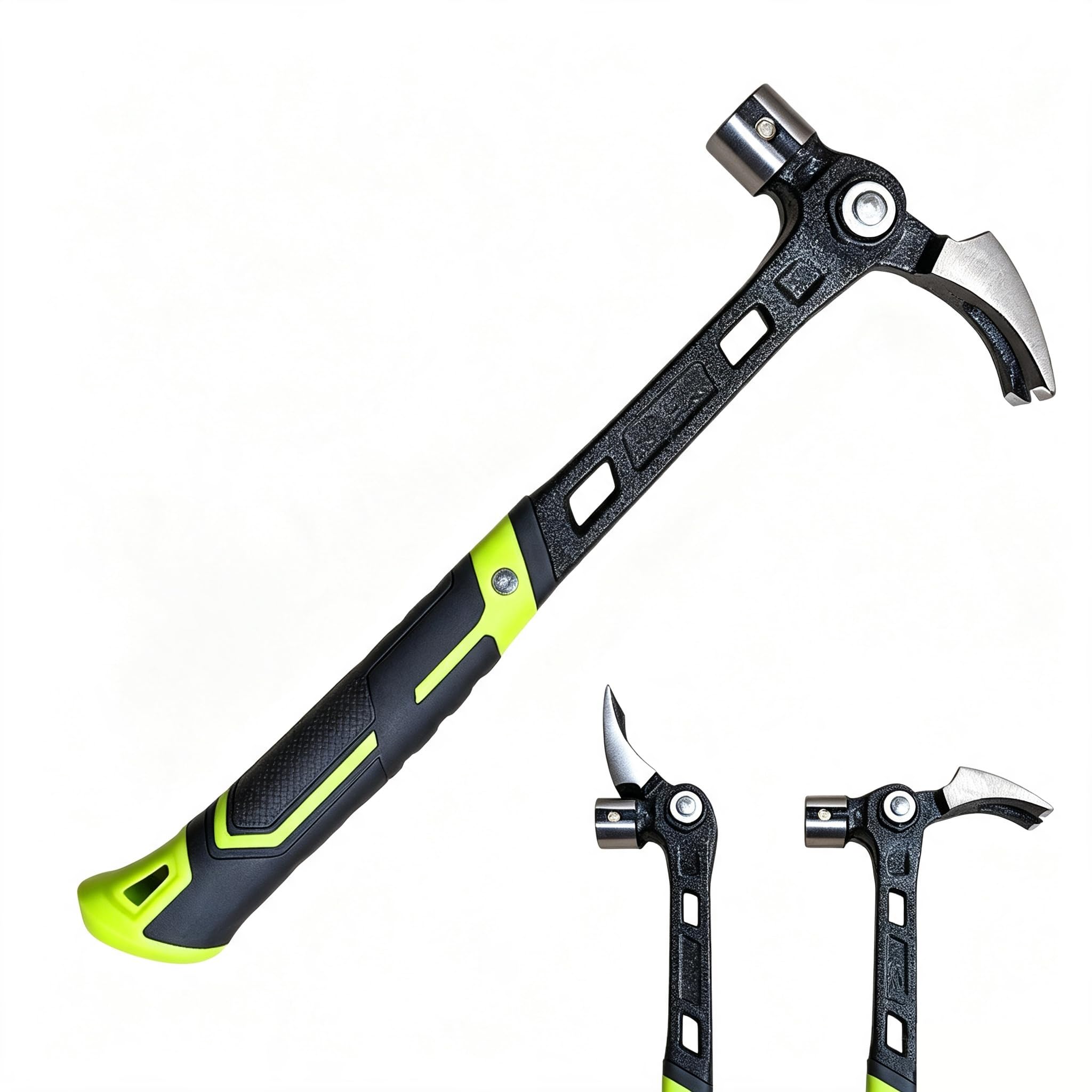 Adjustable Angle Claw Hammer, Nail Puller Magnetic Hammer, Straight And Angled Striking Positions For Nail Driving, High Carbon Steel Construction, Anti-Slip Shock-Absorbing Handle