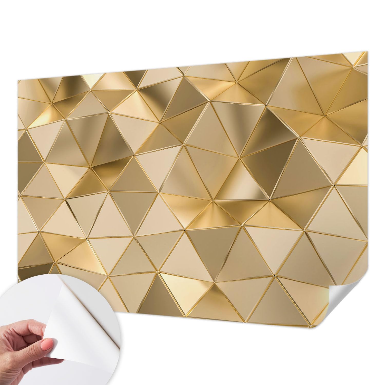 Murales de pared de 152x104 cm con patrones triangulares vinilos decorativos de fácil colocación