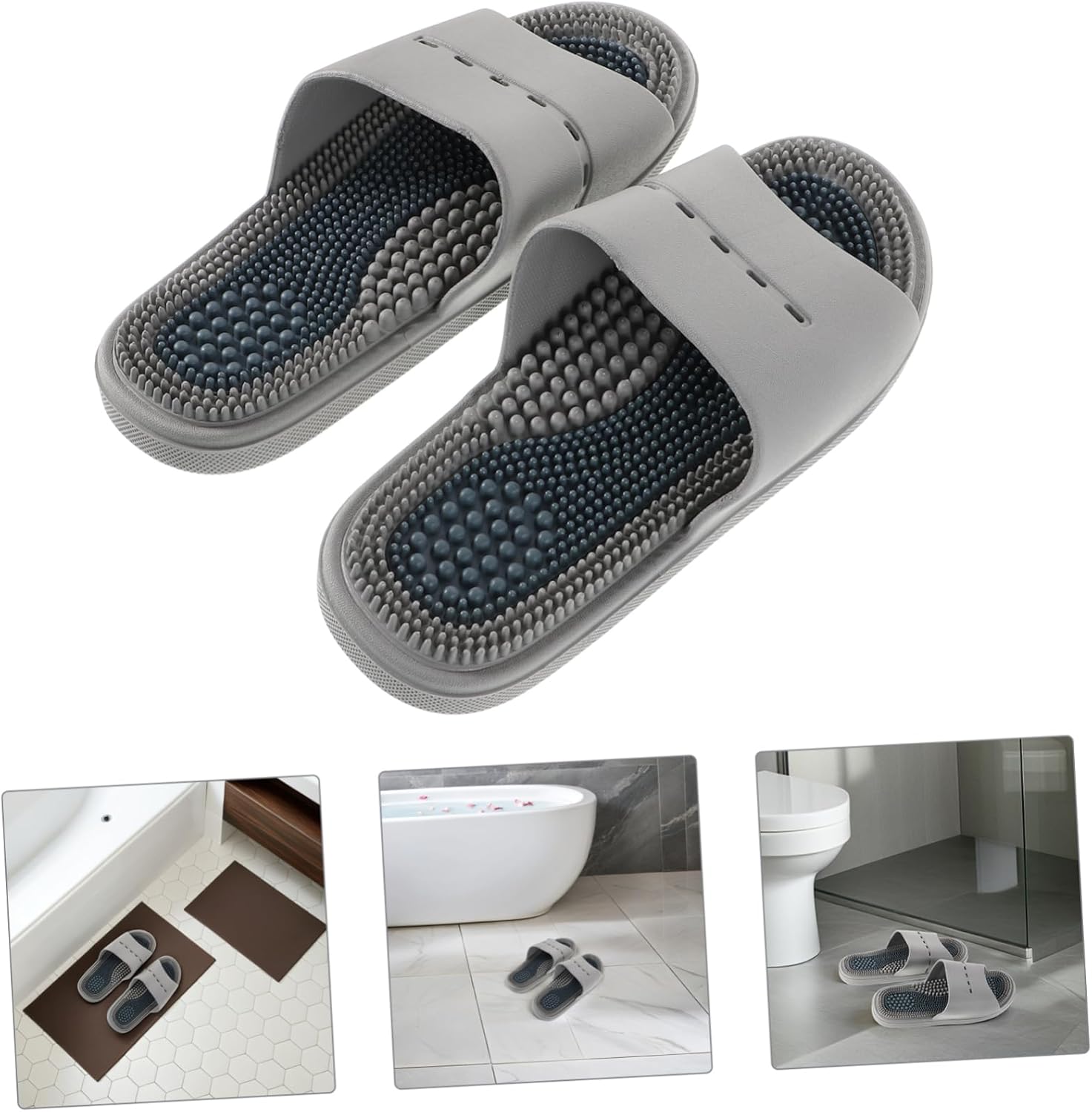 NOLITOY 1 Pair Men Massage Slippers with Foot Therapy Non Slip Bathroom Sandals for Home Salon Breathable House Shoes Versatile Design for Comfort Relaxation