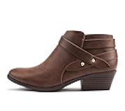 SWEETEN Women's Fashion Closed Toe Multi Strap Ankle Bootie Block Heel (Wide Fit Available)