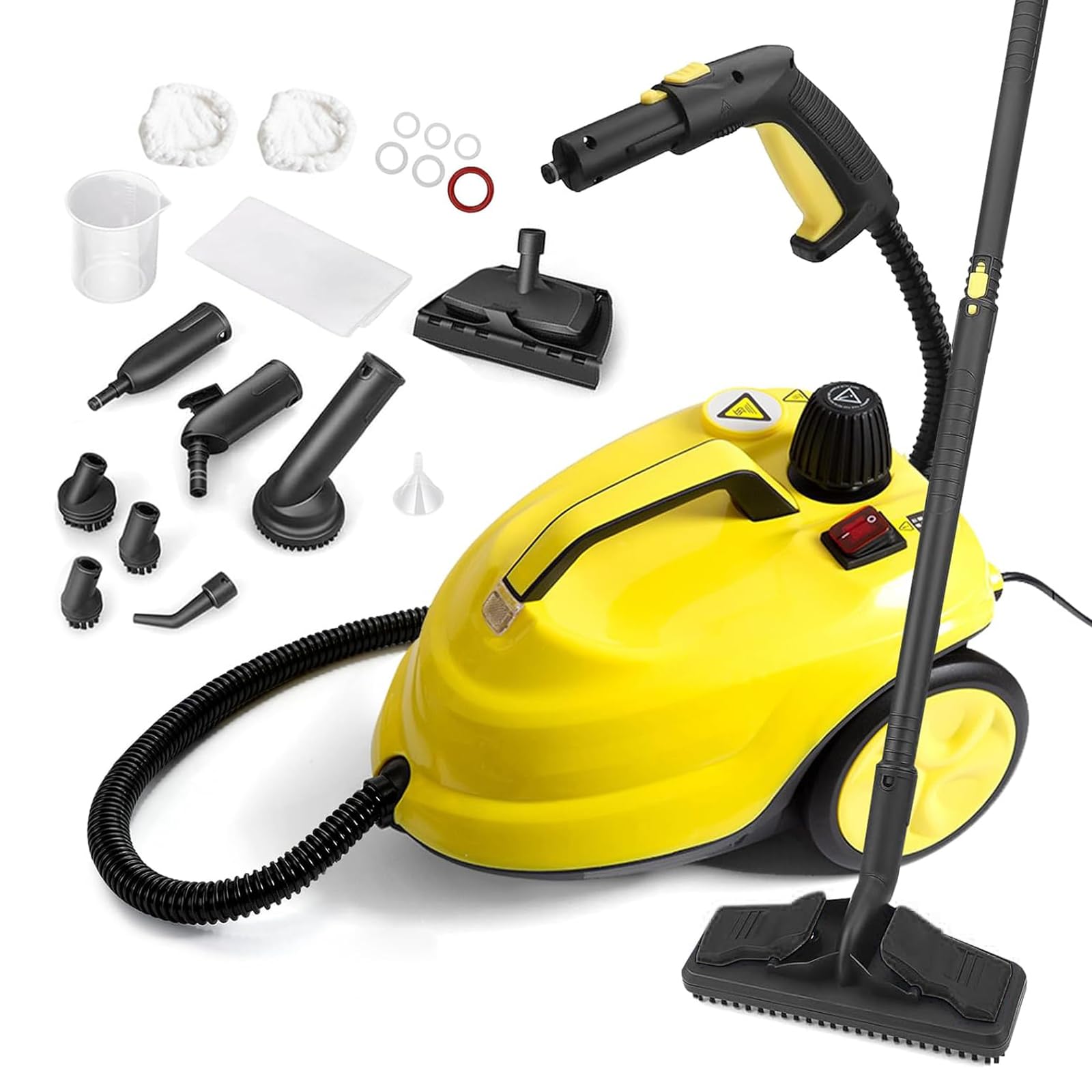 Multiuso Limpiador Vapor, 2000W Limpiador de Vapor Hogar Mano con Depósito 2L, Presión de Vapor: 5 Bar, 17 Accesorios, Ideal para Muebles, Sofá, Azulejos, Suelo, Ventana, Coche