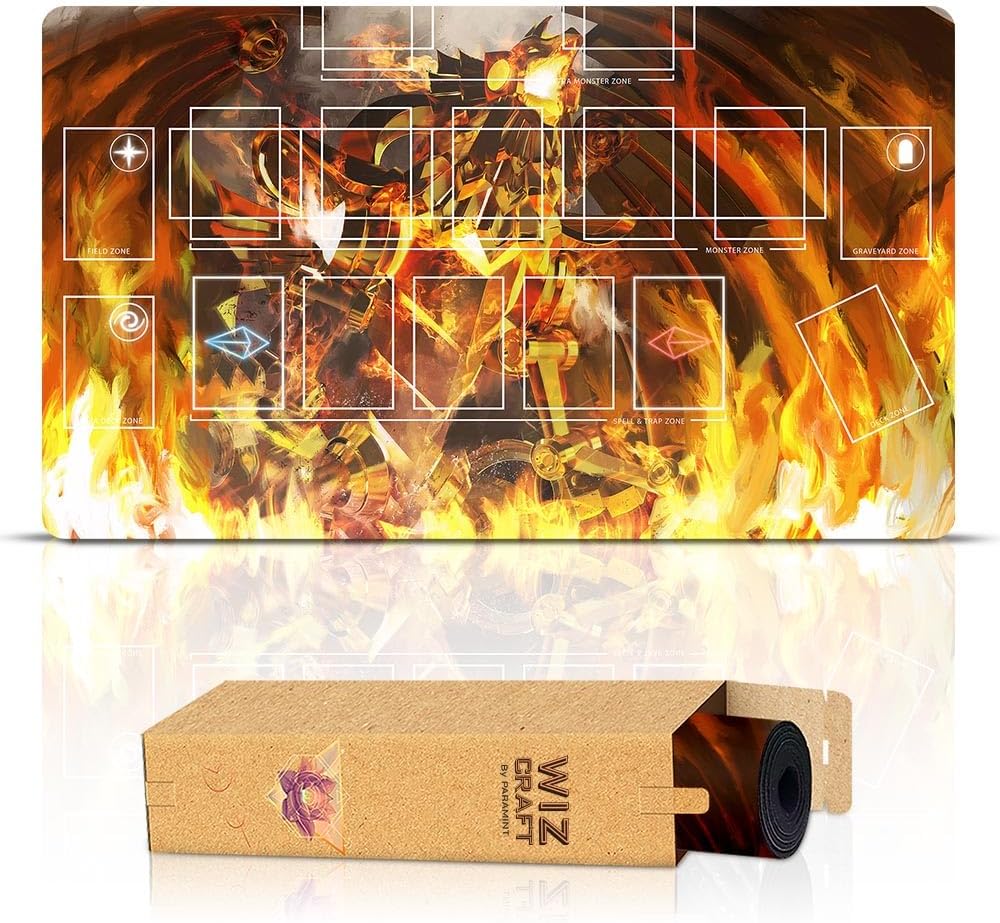 The Winged Dragon of Ra, One-Player (Stitched) - TCG Playmat – Master Rule Duel Field Zones, Large 1-Player Japanese Anime Card Game Mat - Original Play Mat Art
