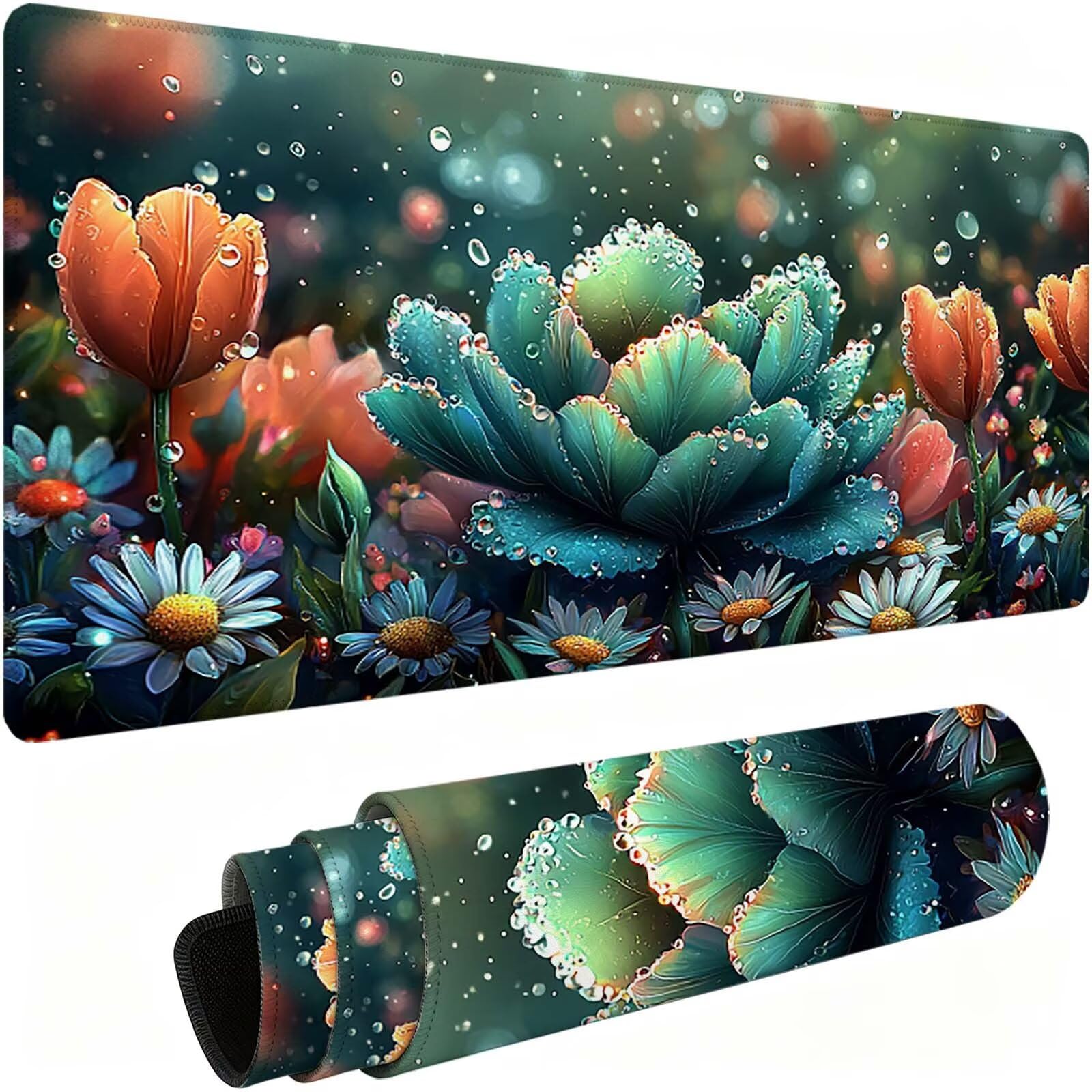 Tapis de Souris XXL Fleur Tapis de Bureau Paysage 1000x400 mm J0-1102