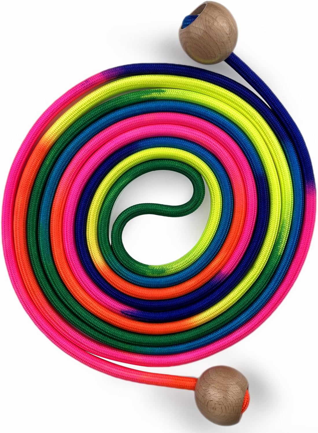 Cuerda de Saltar Multijugador, 5 Metros de Cuerda para Niños y Adultos, con Mango de Bola de Madera