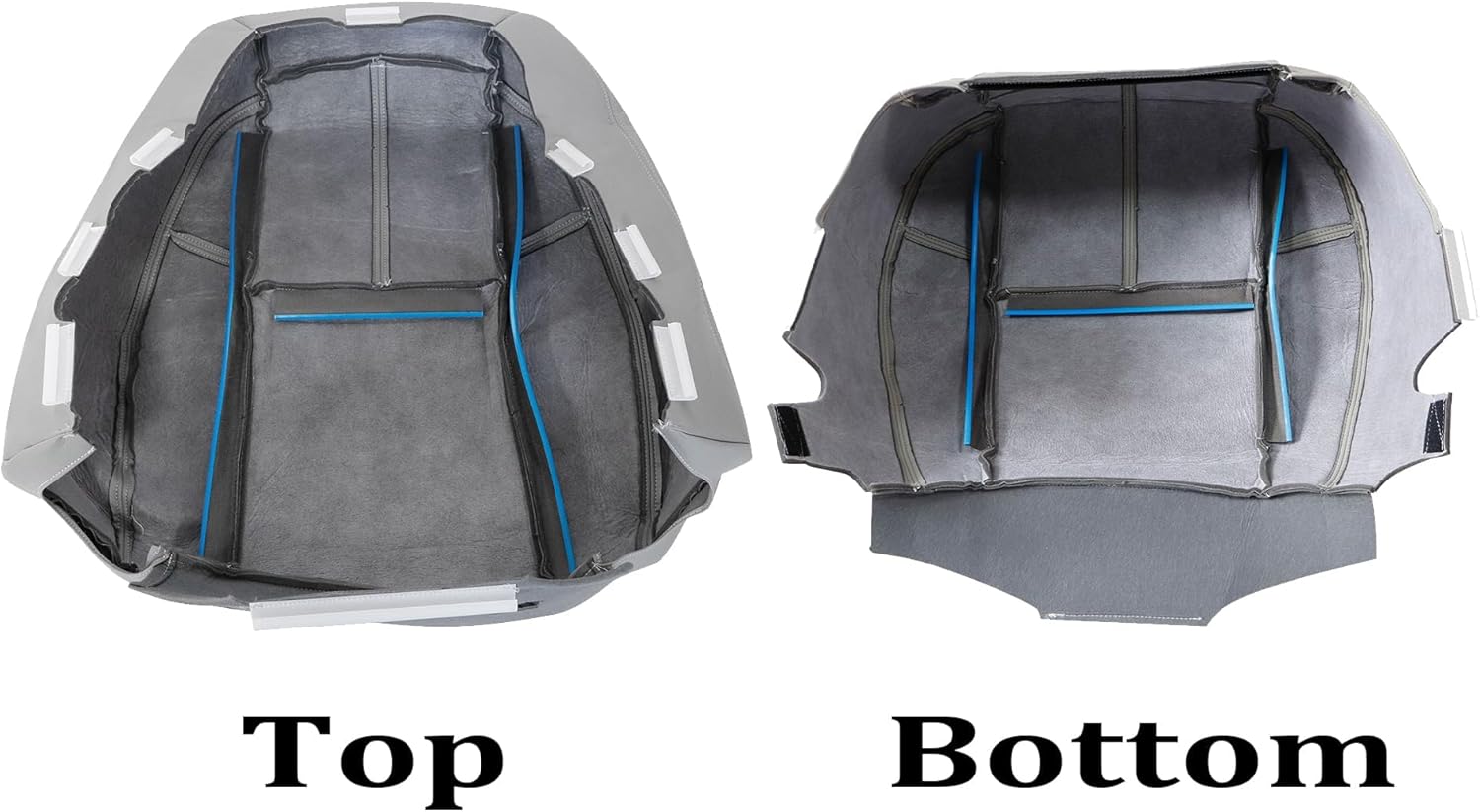 GXARTS Driver Or Passenger Side Bottom Lower & Top Lean Back Replacement Leather Seat Cover Light Titanium Gray #833 Fit for Chevy Silverado Avalanche Suburban Tahoe GMC Sierra Yukon 2007-2014