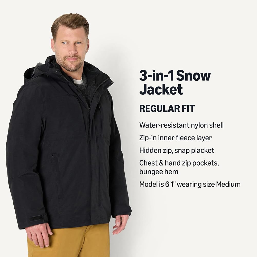 Amazon.com: Amazon Essentials Men's Water Resistant 3 in 1 Snow
