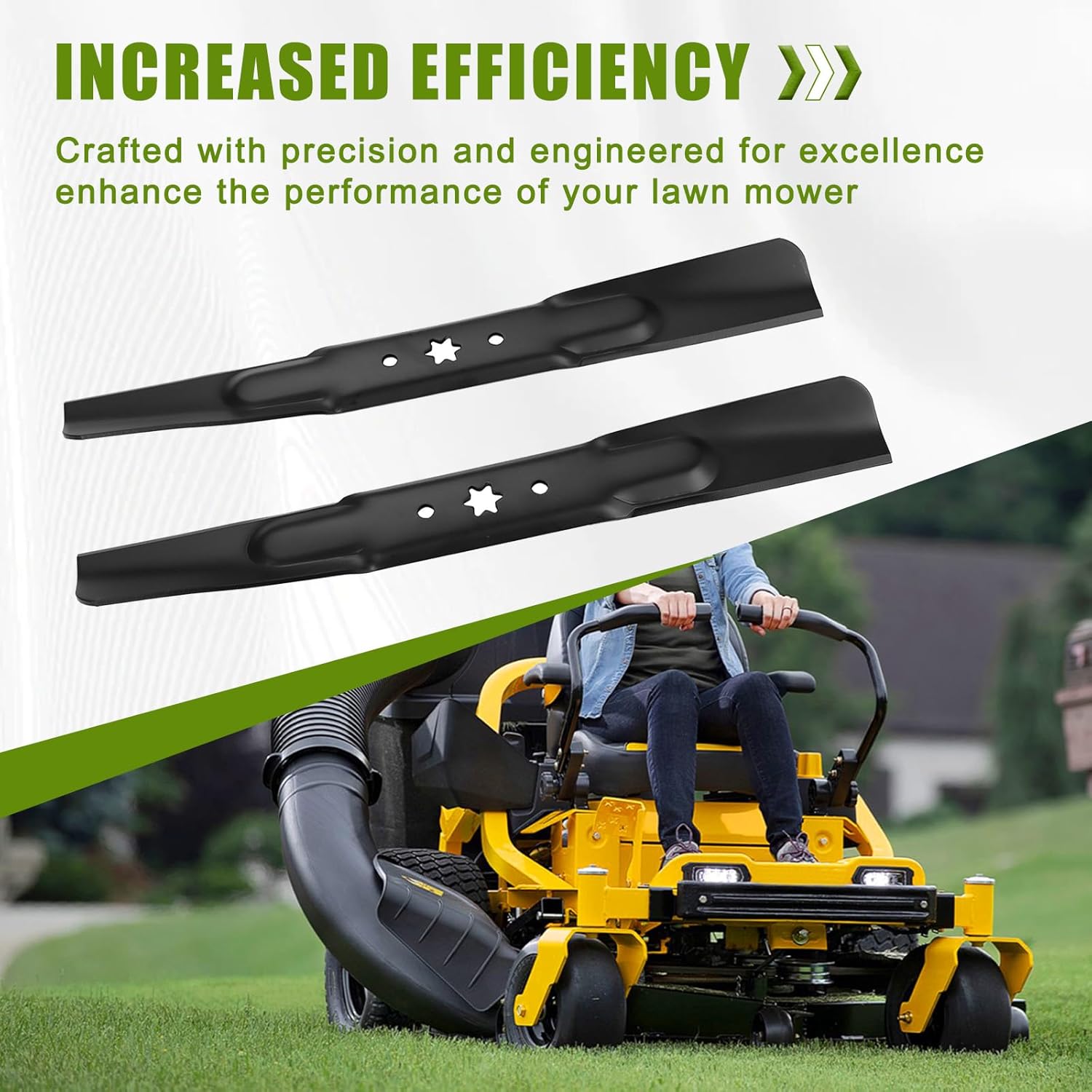 ELITEWILL 942-04308 Lawn Mower Blades High Lift Fit for MTD Cub Cadet Troy-Bilt Stens Mowers with 42" Deck Replace OEM 942-04312, 490-110-M108, 742-04308, 742-04312, 742-0656, 942-0656, 330-872