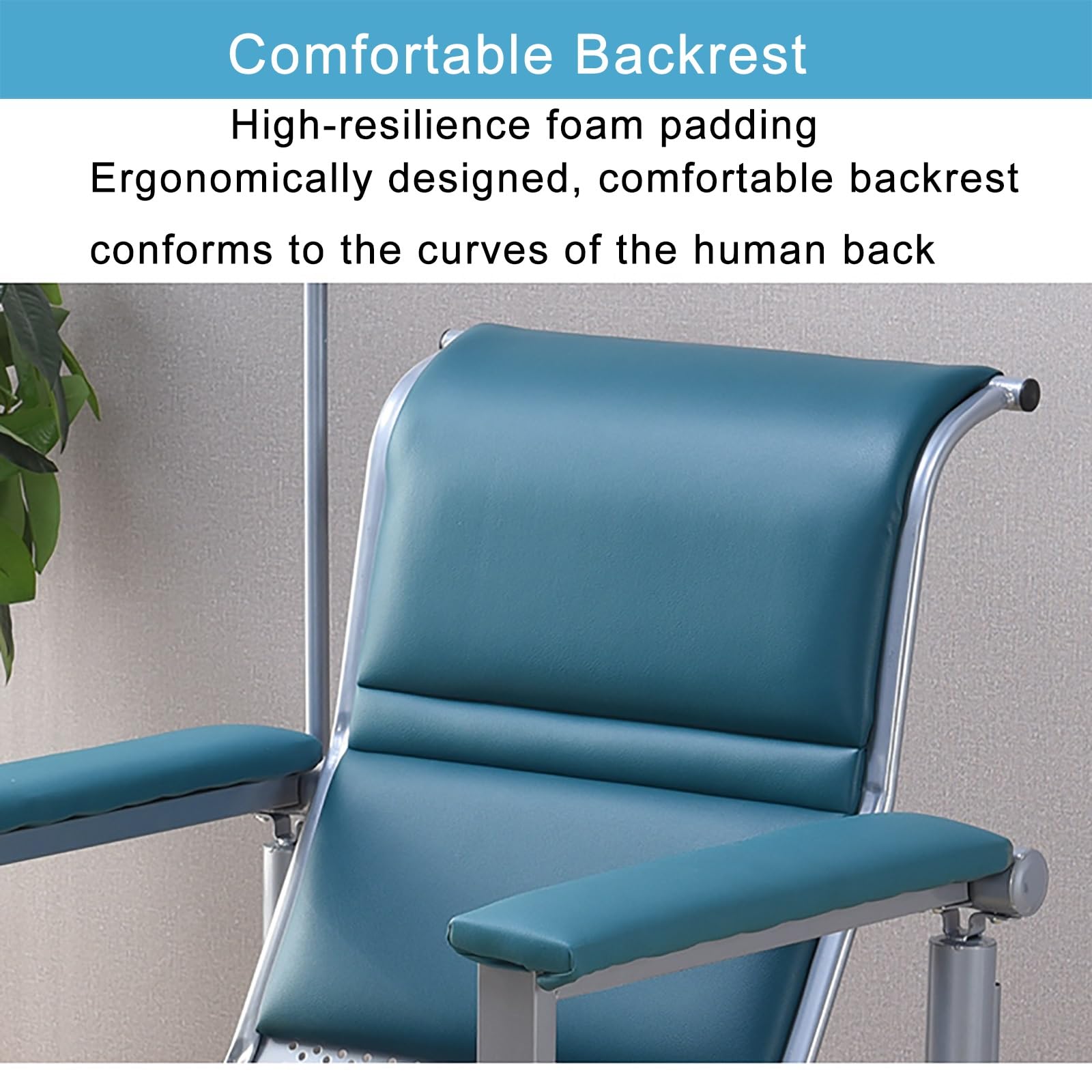Fauteuil De PhléBotomie, Fauteuil De PréLèVement Sanguin, Fauteuil De Perfusion, Fauteuil De Salle D'Attente EntièRement Inclinable Avec Accoudoirs(Blue,150cm/59")
