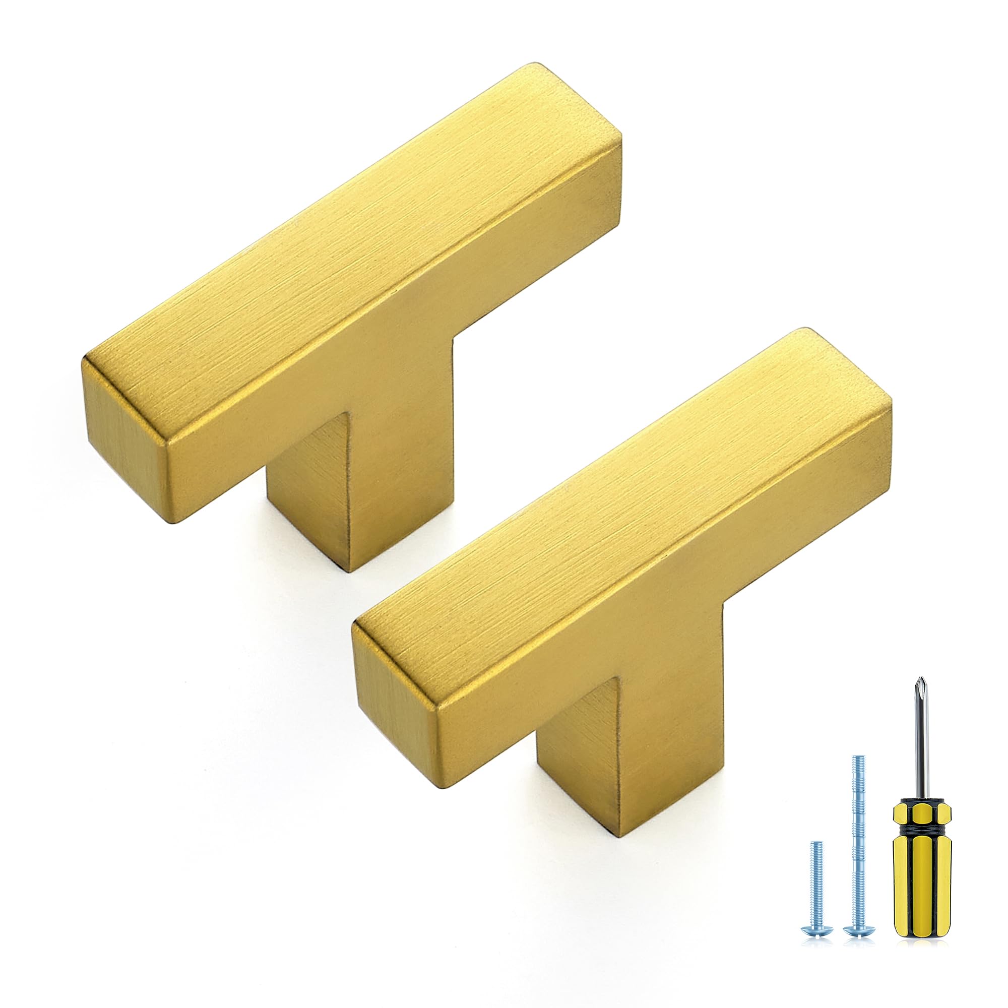 Ravinte Gold Square Pulls Cabinet Handles,Single Hole,30 Pack