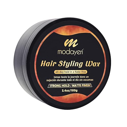 Cera para el cabello  Pomada de peinado fuerte para hombres y mujeres, nutritiva y protectora, acabado mate, 3.4 onzas