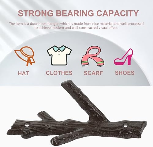 Miniatura 2 de Cabilock Gancho de hierro fundido, gancho para joyas, paraguas, ganchos para toallas, llaves, ganchos de ducha, ramas de árbol, gancho para abrigos,