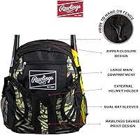 Vista 5 de Rawlings SAVAGE Mochila Bolsa para Equipos T-Ball/Béisbol Juvenil y Softbol Múltiples Estilos