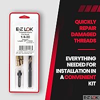 Vista 3 de E-Z LOK Kit de reparación de rosca hexagonal E-Z para insertos roscados con brida para madera blanda 1/4-20 x 13mm, perforador, herramienta