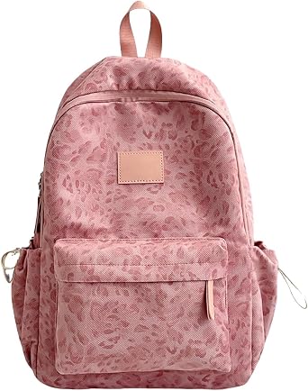 Work Backpack Large Capacity Bookbag with Leopard Print