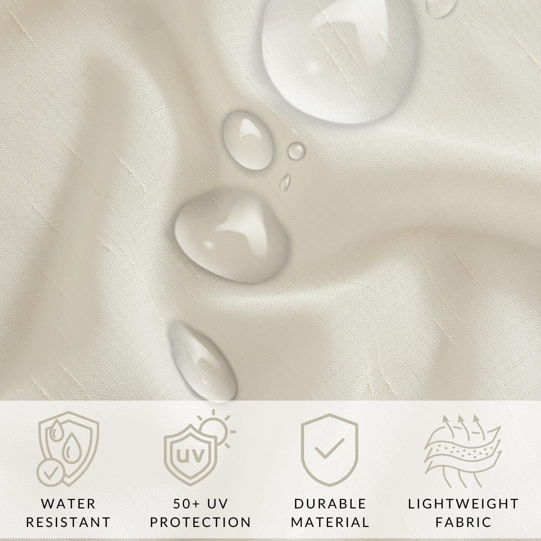 Elrene Home Fashions Carmen Sheer Extra breiter Vorhang für drinnen und draußen, 1 Paneel, 289,6 x 213,4 cm, elfenbeinfarben