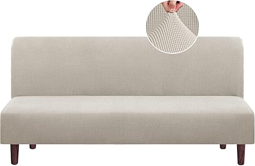 Funda elástica para futón sin brazos, funda para futón tamaño matrimonial y queen, funda para sofá de futón, funda protectora de muebles con parte