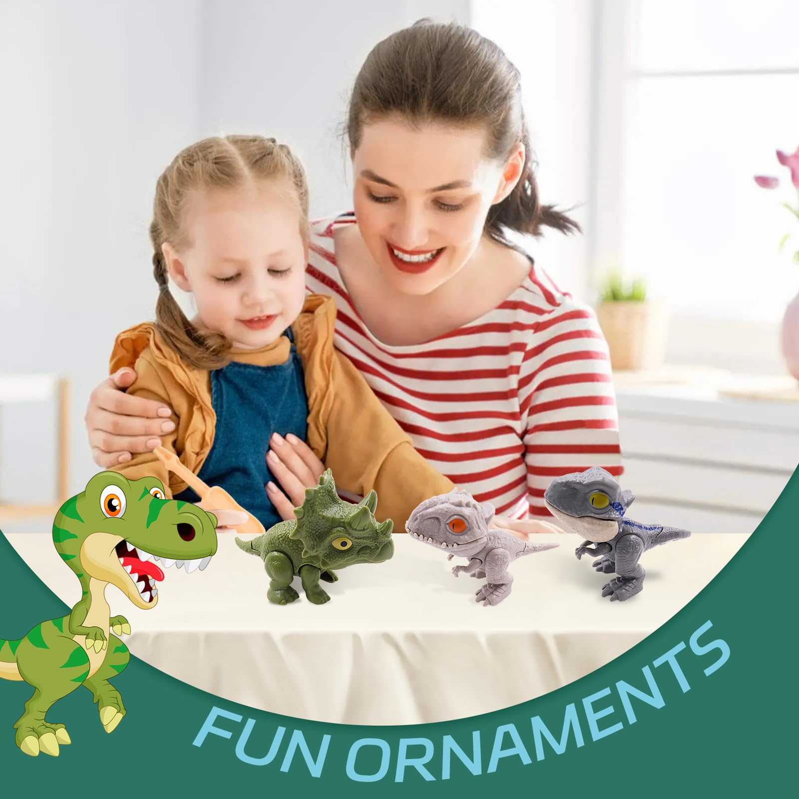 Dinosaure Jouet Ensemble, ABS Mini Dinosaure 10 Pcs, Mignon Durable pour Enfants Garçons Filles