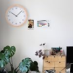 Horloge murale en bois - Élégant, moderne, simple, cadre en bois, facile à lire, circulaire, continu seconde main, intérieur, 30CM, Cadeau de chauffage ménager, naturel, moderne