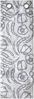 Ambesonne Vegetable Hanging Pocket Organizer, Harvest Products Raw Fruits and Bell and Aji Peppers Cooking Sketch Art, Printed Polyester Storage Bag with Pockets, 9" x 27", Blue Grey and White