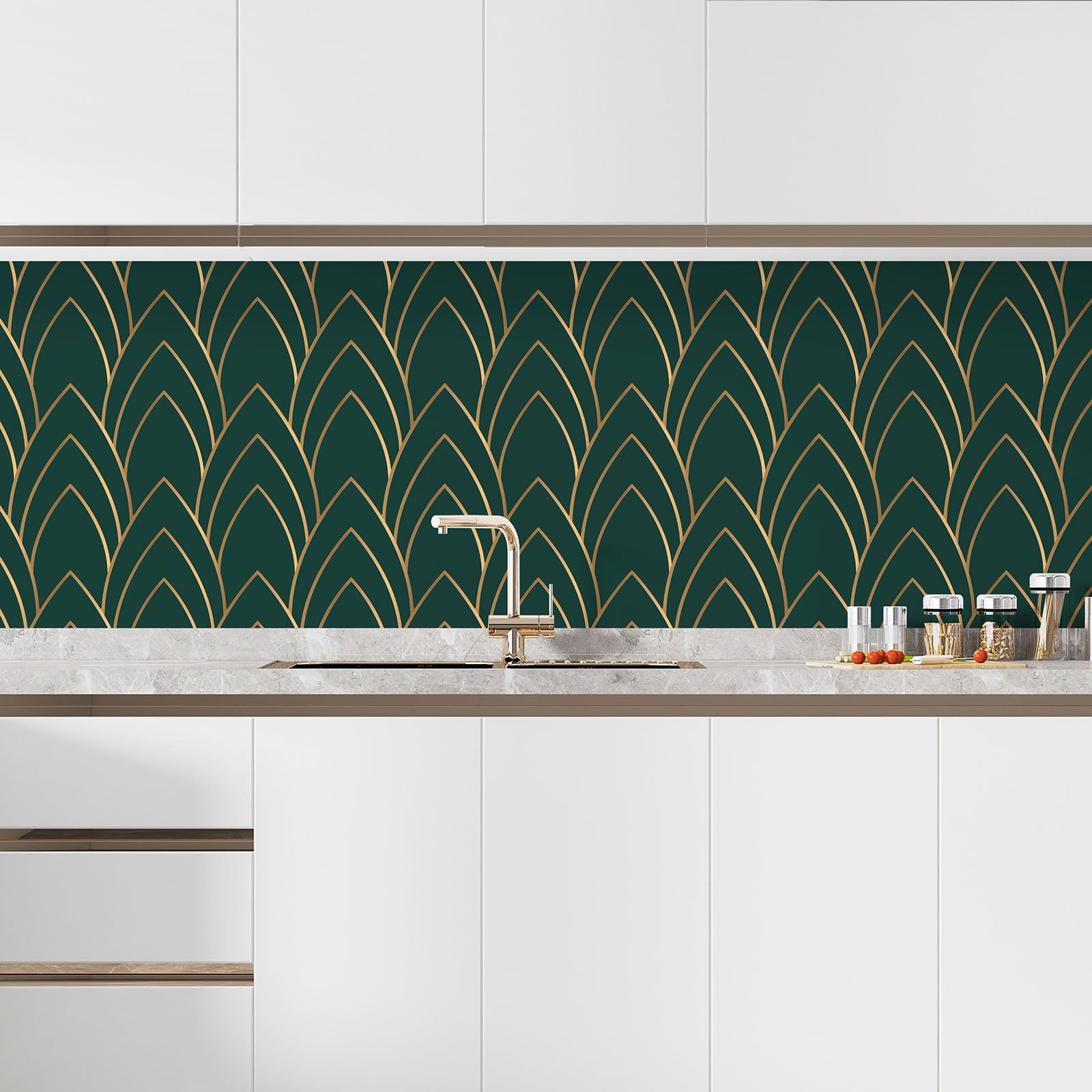 Lumalea Decalcomania adesiva da cucina, motivo elegante 3617689956534, adesivo + protezione lucida, 90 x 90 cm