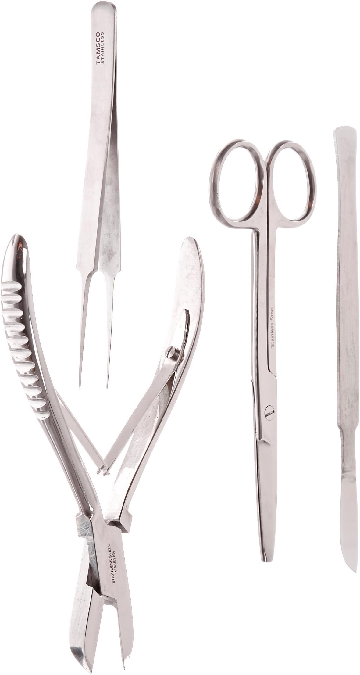 TamscoBasic Fragging Kit of 4 Pieces (M-1090, M-1140, T Cutters for Hard and Soft Coral Stainless Steel Convenient Button Case Good for Fresh and Salted Water