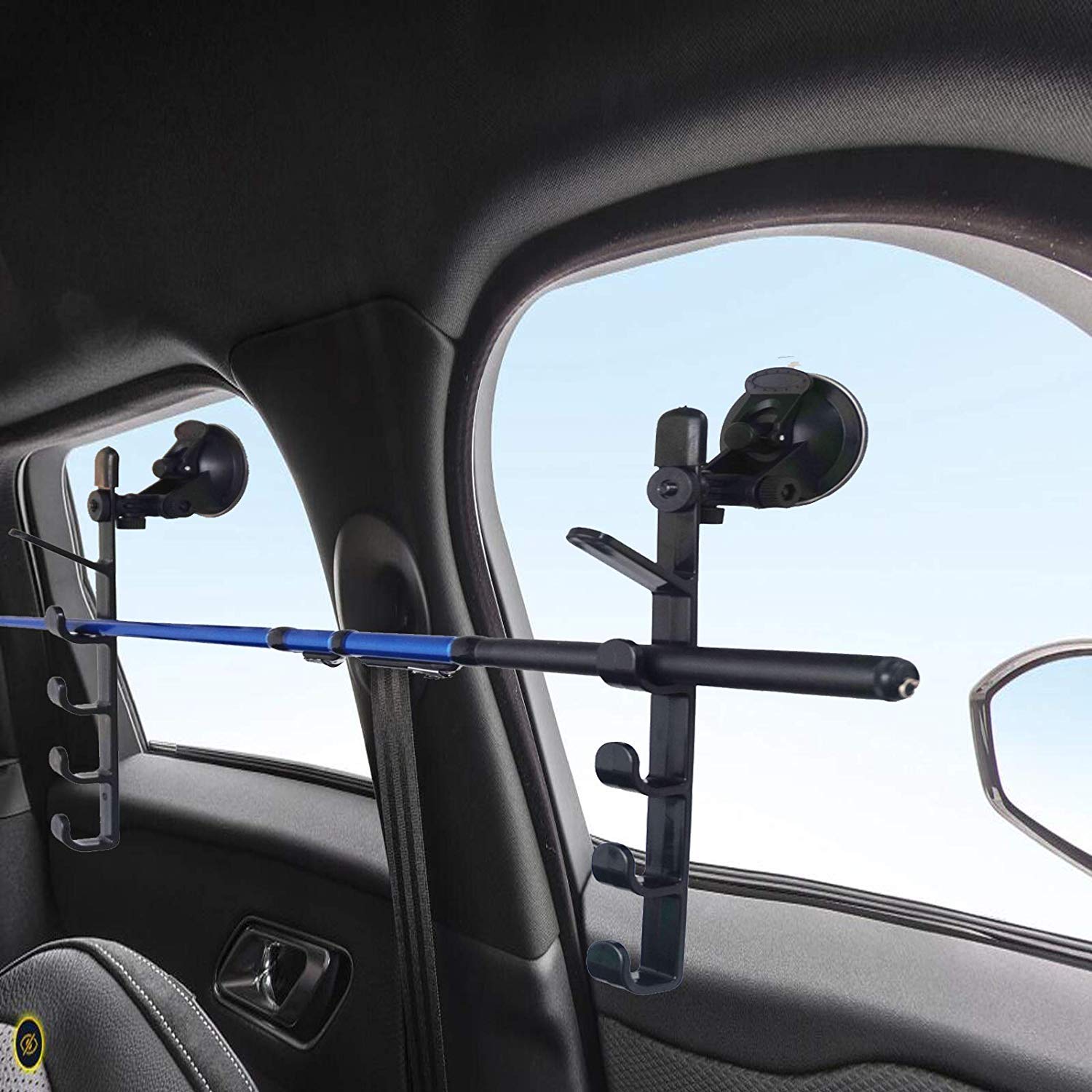truck window fishing rod holder All Weather Rack Fishing Rod Fishing Rod Storage Pole Rack for Car, SUVs On Installation Heavy 1Set Aquarium Coconut Shell groove Color:Gunmetal SX, MXJ, MXL