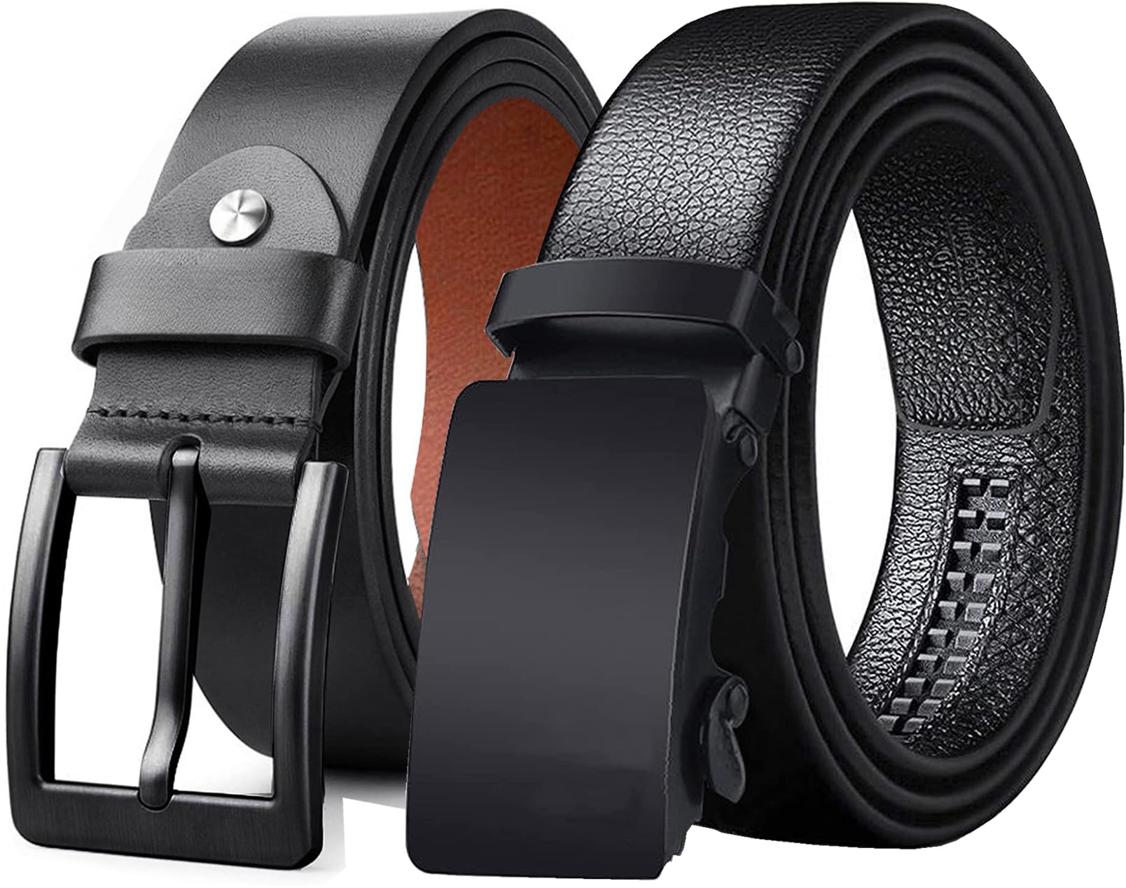 Men's Belt Combo | Pack of 2 | Genuine & PU Leather | Black | Sizes 30-44-image-10