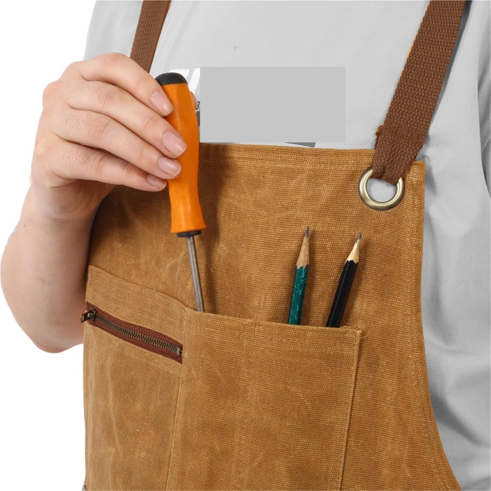 Tablier à outils en toile cirée longue et robuste, tabliers de charpentier, for le travail du bois, résistants l'eau, 2 pièces Pour Bricolage