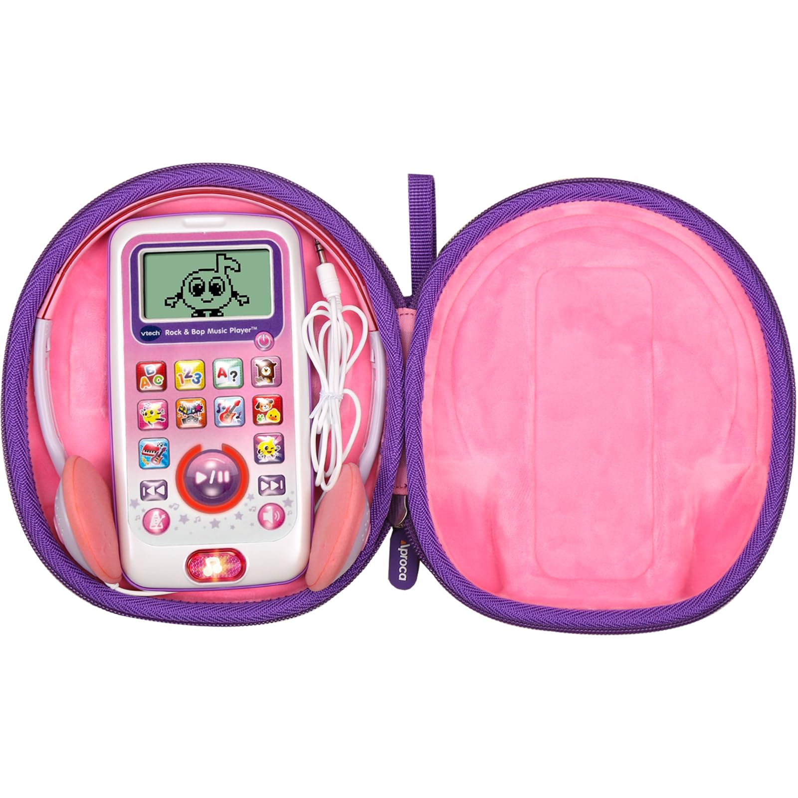 Aproca Case Compatible with VTech Rock and Bop Music Player, Portable Storage Bag for Player and headphones -Pink (Case Only)