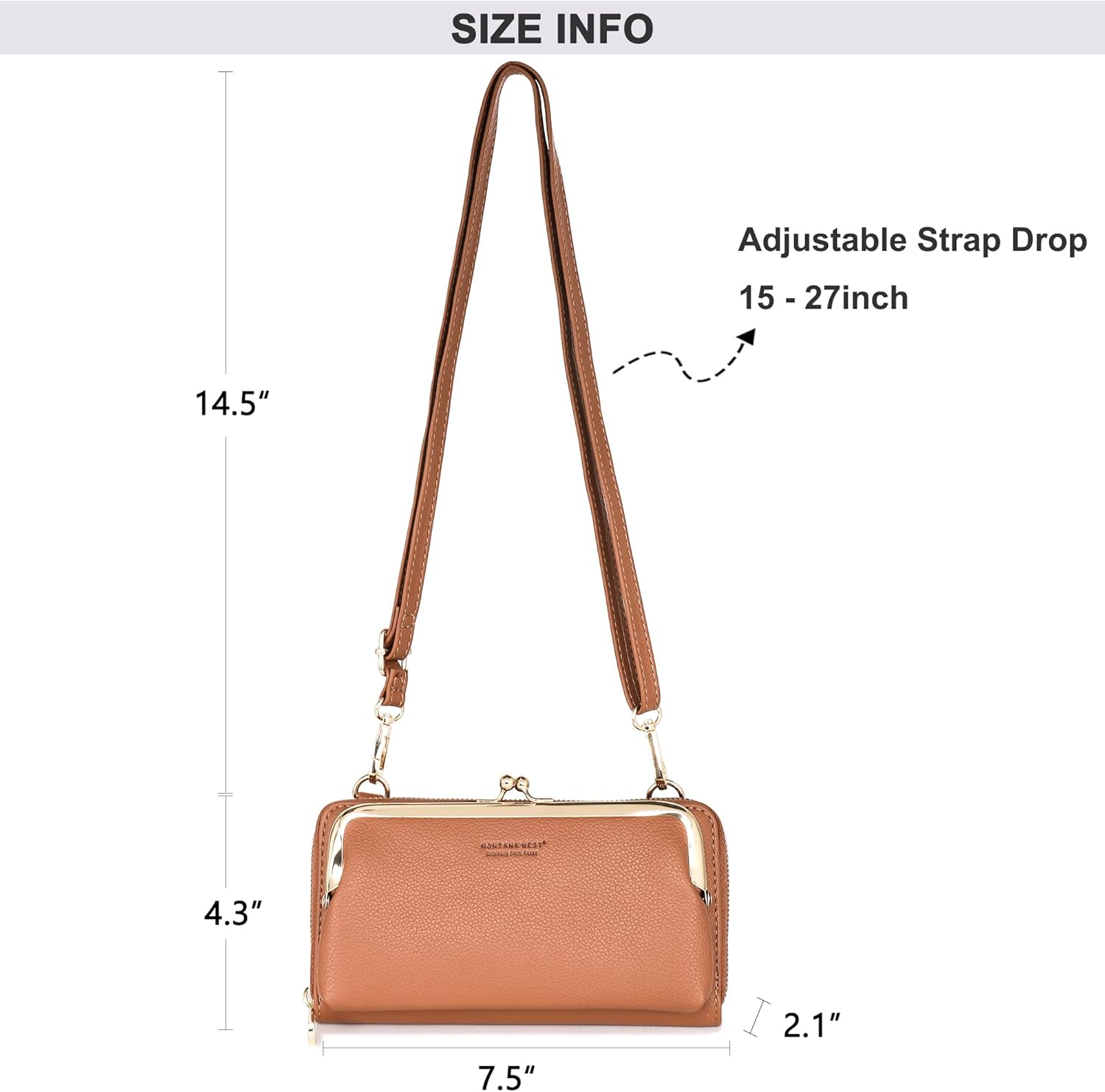 Montana West Small Crossbody Cell Phone Purse for Women RFID Blocking Cellphone Wallet - Image 6