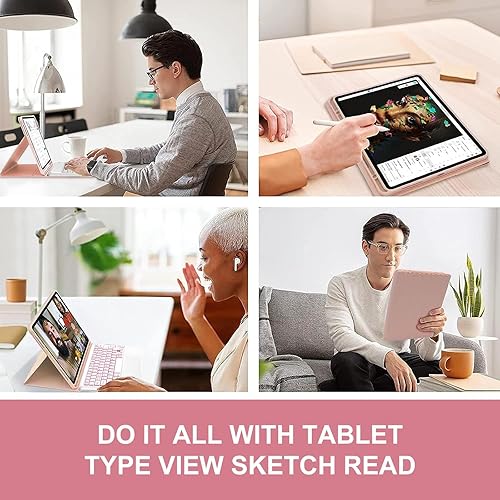 Vista 43 de Funda con teclado táctil para iPad Air 13 M2 2024, iPad Pro 12.9 con teclado de 6ª/5ª/4ª/3ª/3ª generación, trackpad, rotación de 360°, cubierta