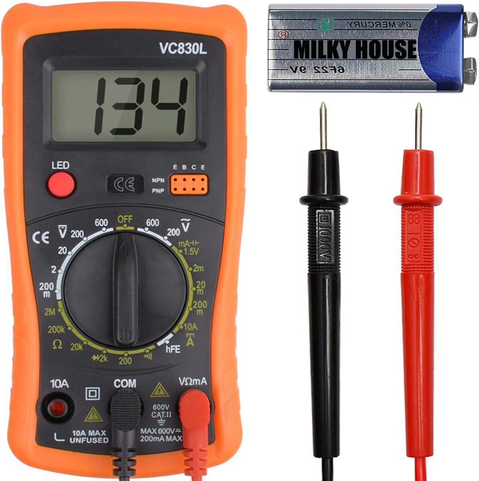 Digital Multimeter Pocket Clamp Multimeters Multi Tester Voltmeter Ammeter Ohmmeter AC/DC Ohm Volt Amp and Diode Voltage Electrical Tester Metre with Backlight LCD,Home Professional Use Automotive,etc