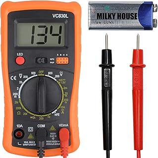 Digital Multimeter Pocket Clamp Multimeters Multi Tester Voltmeter Ammeter Ohmmeter AC/DC Ohm Volt Amp and Diode Voltage Electrical Tester Meter with Backlight LCD,Home Professional Use Automotive,etc